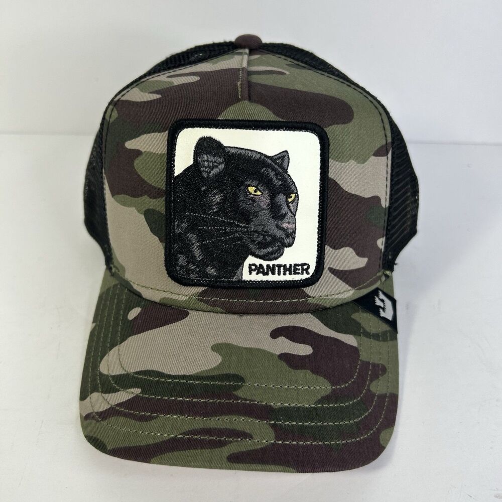 Goorin Bros Camouflage Panther Patch Trucker Hat Mesh Snapback ONE SIZE NWT